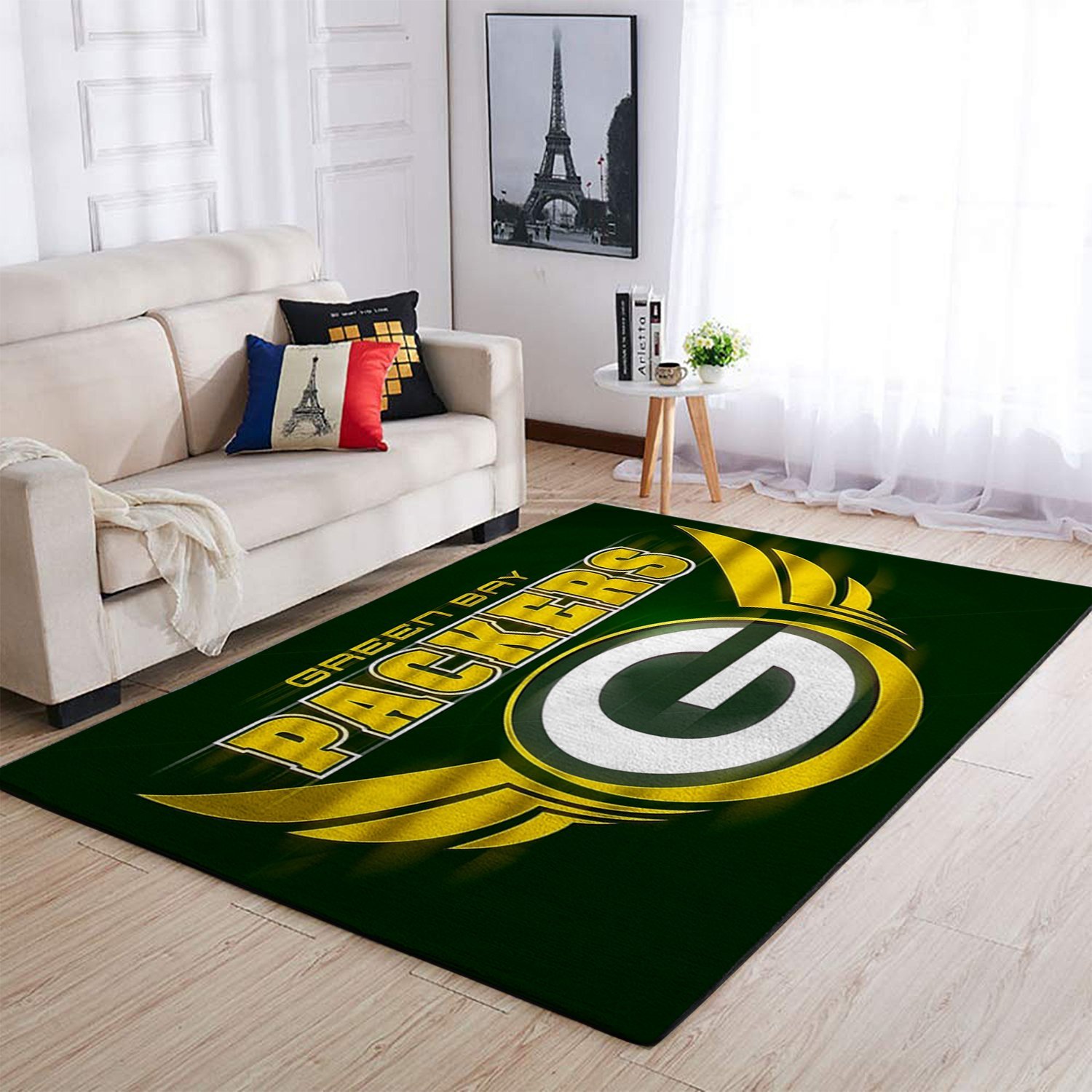 Green Bay Packers 02 Distressed Carpet  Living Room Rugs Collections