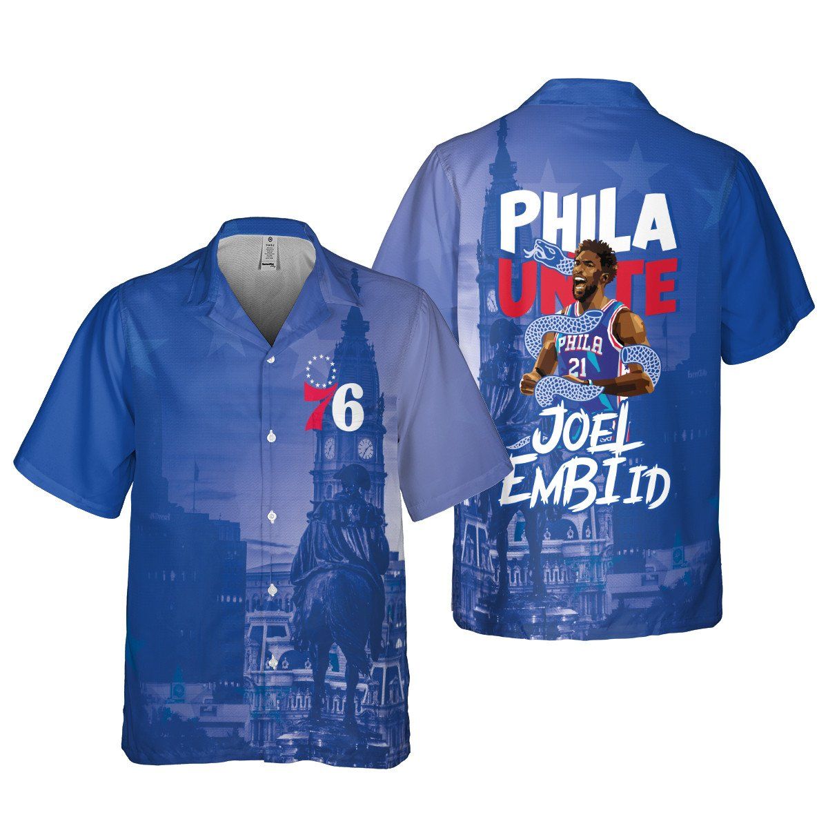 Joel Embiid Stars Player Philadelphia 76Ers Print 3D Hawaiian Shirt