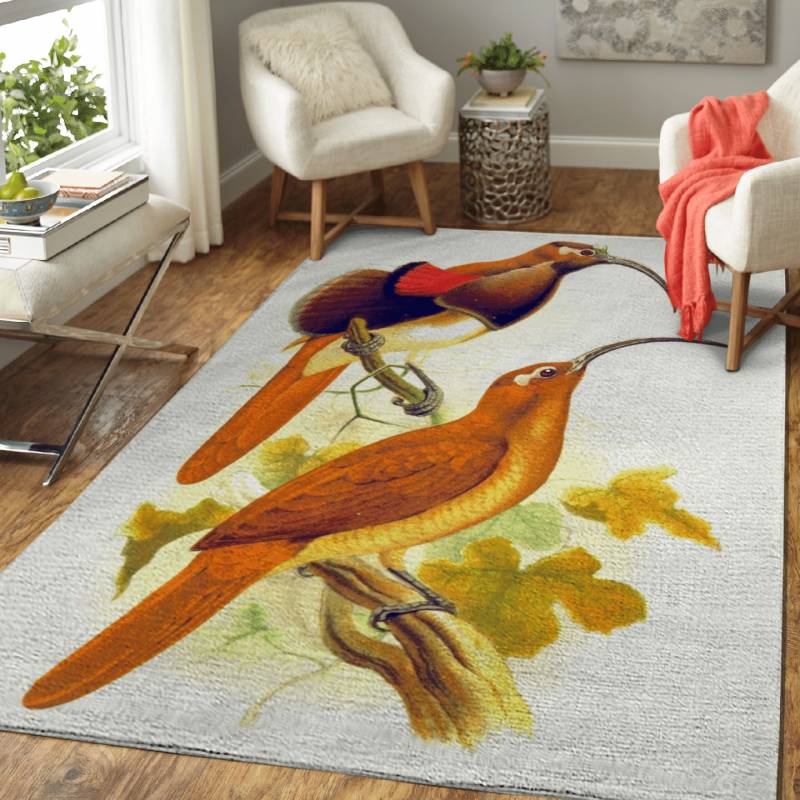 Vintage Birds Print – Animals Area Rug Carpet