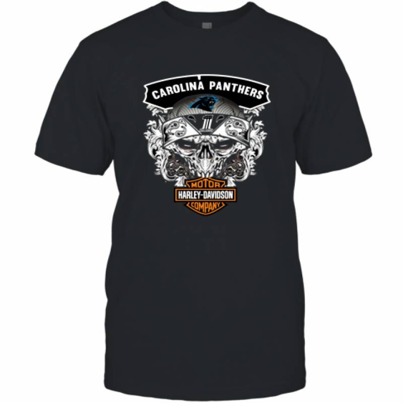 Skull Carolina Panthers Harley Davidson shirt T-Shirt