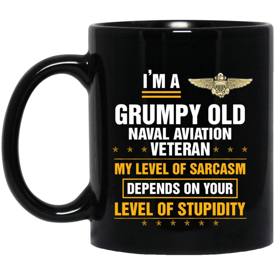 Grumpy Old Naval Aviation Veteran T-Shirt Veterans Day Christmas Gift Mug