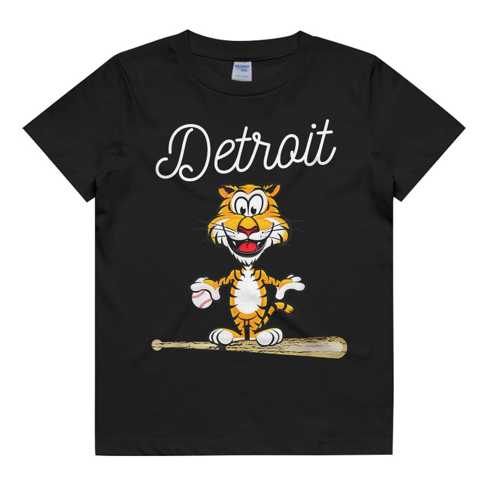 Distressed Tiger Mascot Tshirt For Detroit Baseball Fans Kids T Shirt