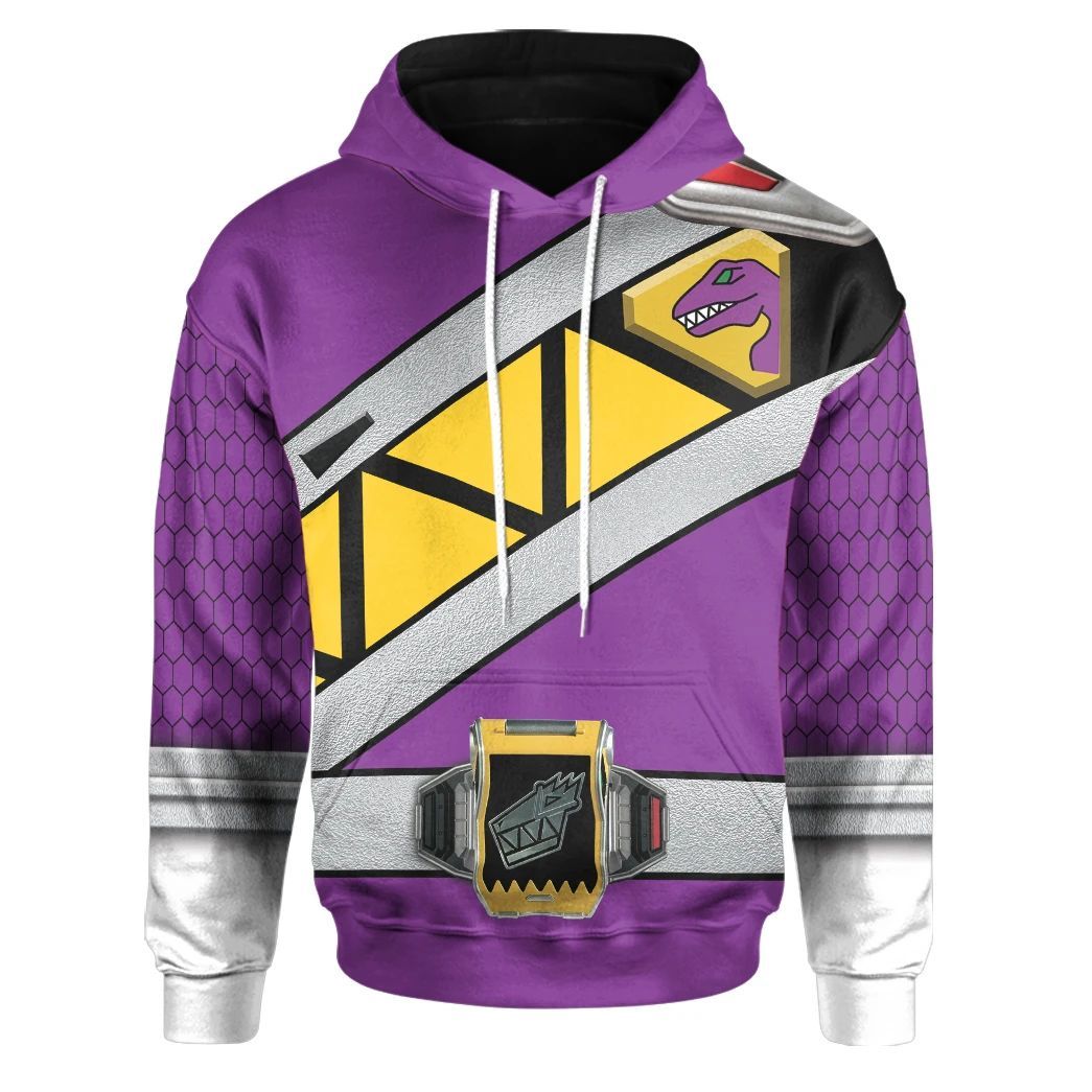 Alohazing 3D Dino Charge Power Rangers Purple Ranger Custom Hoodie