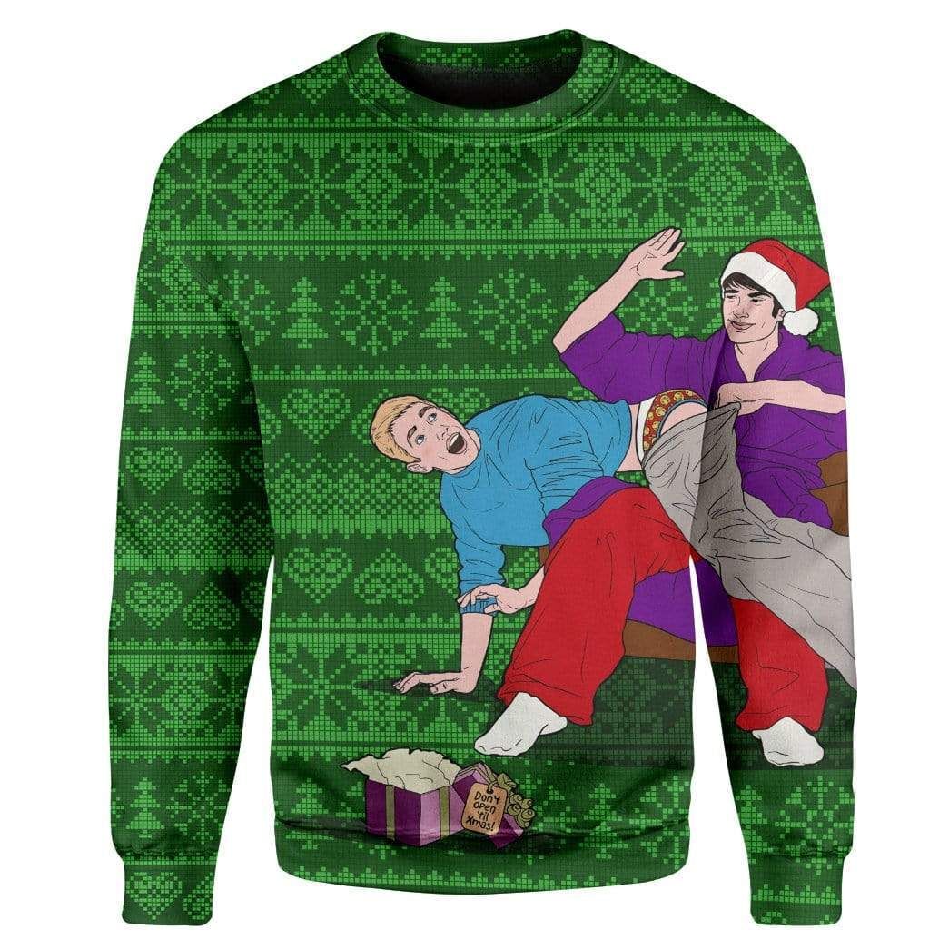 Gearhumans Custom T-Shirt – Long Sleeves Ugly Christmas Naughty Christmas Sweater Jumper