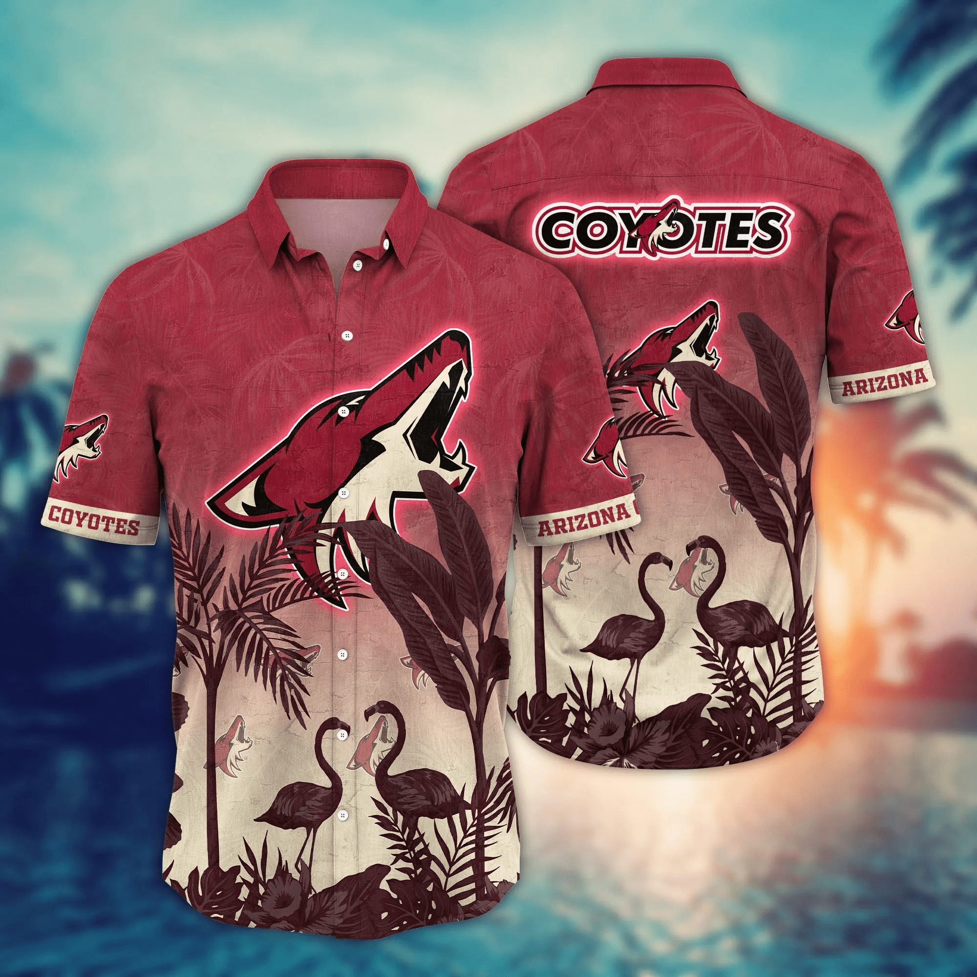 Arizona Coyotes Nhl Hawaiian Shirt Sun Raystime Aloha Shirt