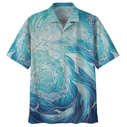 Dolphin Hawaiian Shirt, Big Hawaiian Shirt, Short Hawaiian Shirt For Men, Hawaiian Shirt For Women, Aloha Shirt