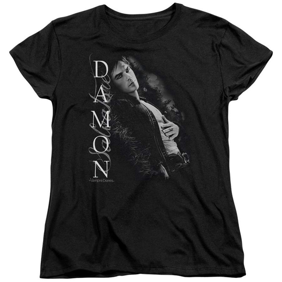 Vampire Diaries Supernatural Drama Tv Show Damon Salvatore Unisex T-Shirt Tee Plus Size