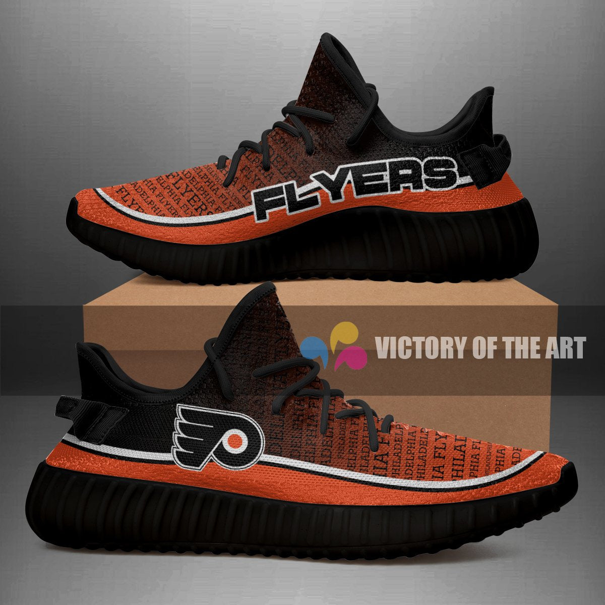 Colorful Line Words Philadelphia Flyers Yeezy Shoes