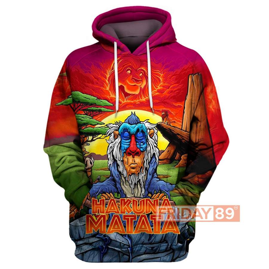 3D Print LK Meditating Rafiki Hakuna Matata Lion Hoodie