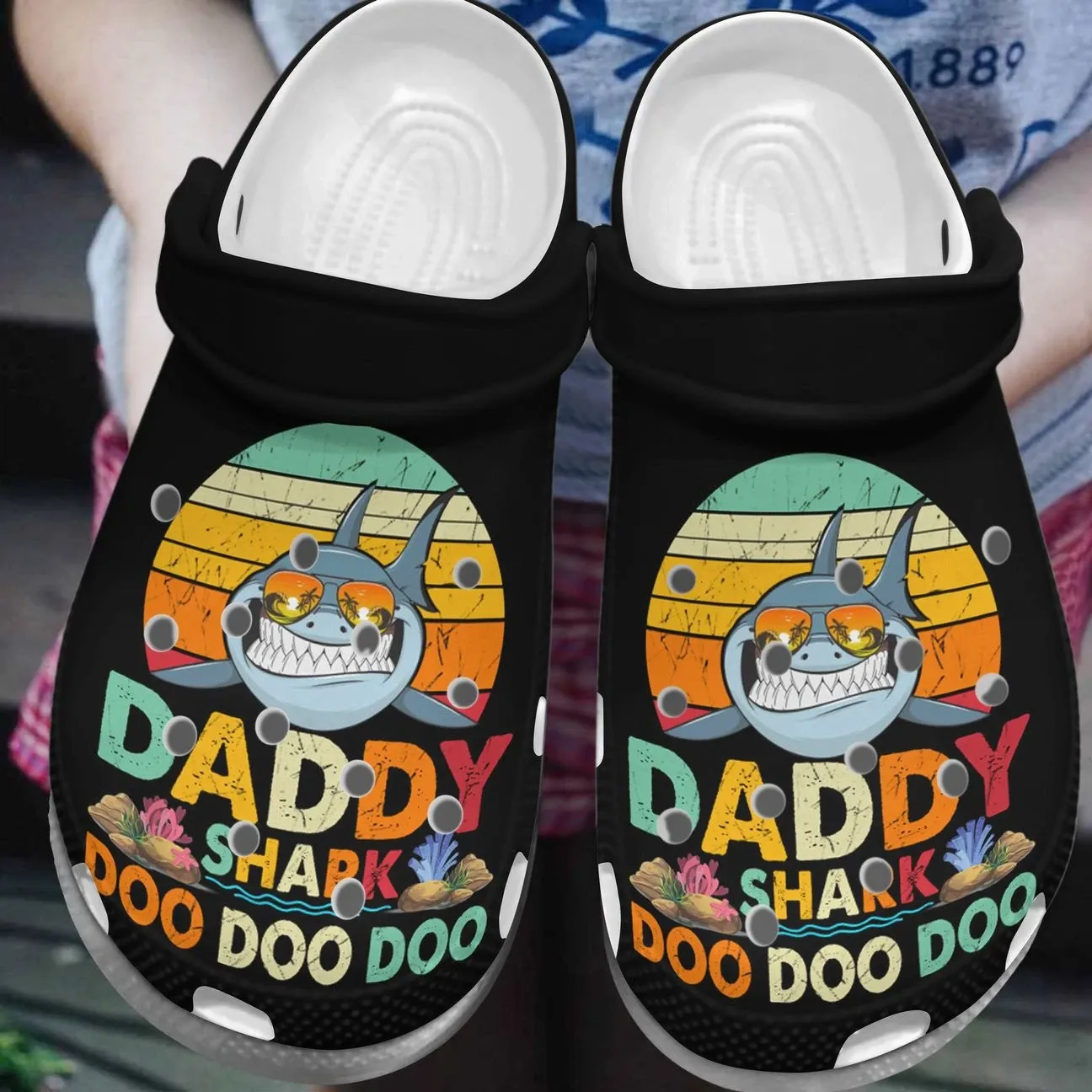 Shark Personalized Clog Custom Crocs Comfortablefashion Style Comfortable For Women Men Kid Print 3D Daddy Shark