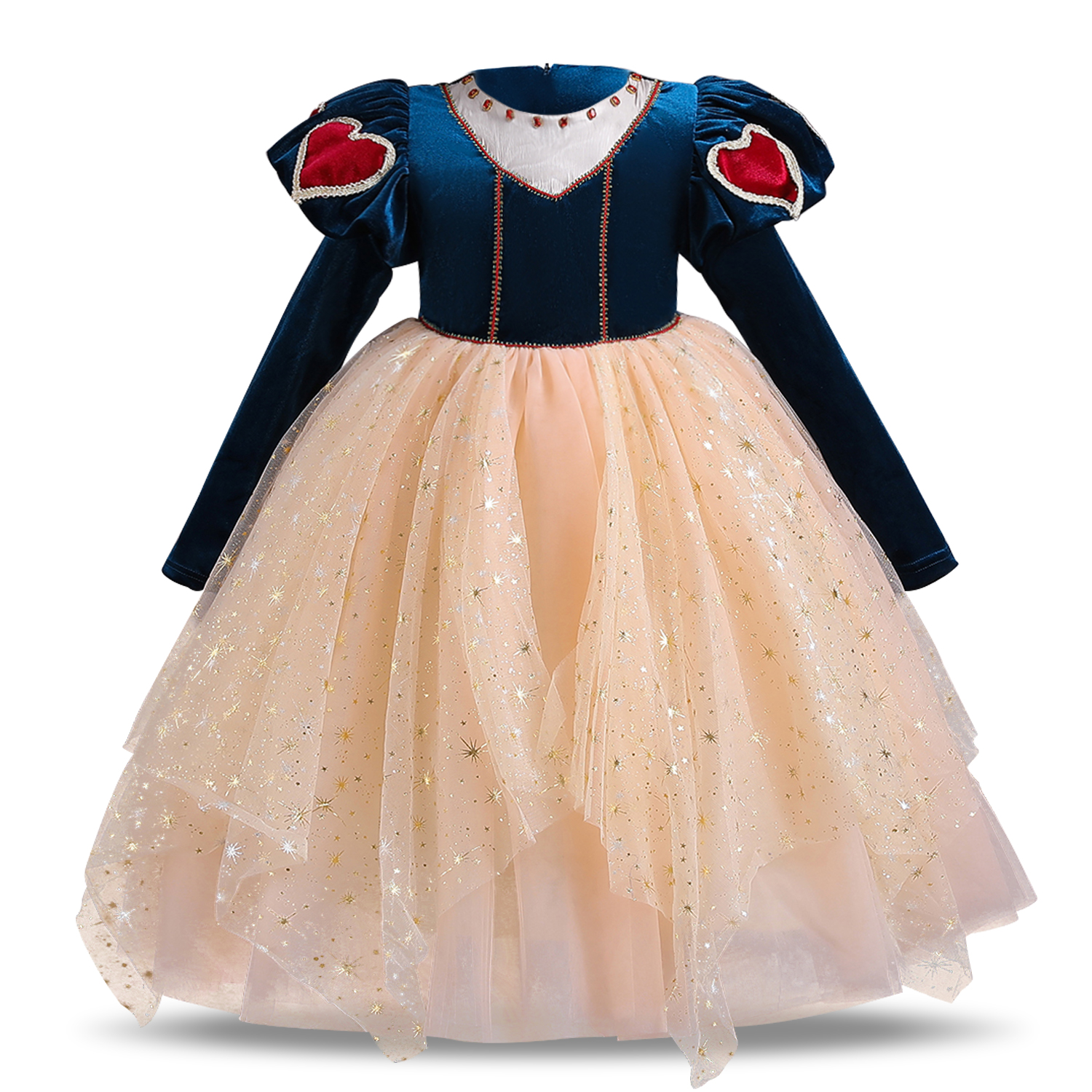 2022 Girls Dresses Wedding Evening Kids Birthday Tutu Long Sleeve Autumn Winter Velvet Causal Clothes Children Princess Dress alx