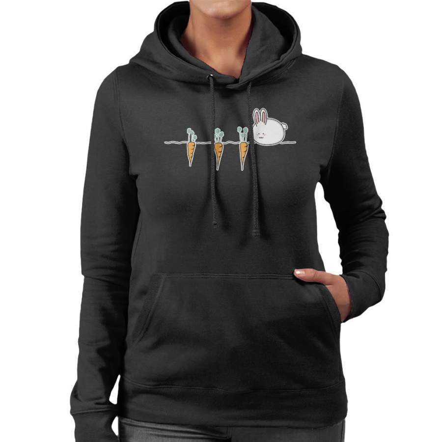 Cute Easter Bunny Rabbit With Carrots Women’s Hooded Sweatshirt