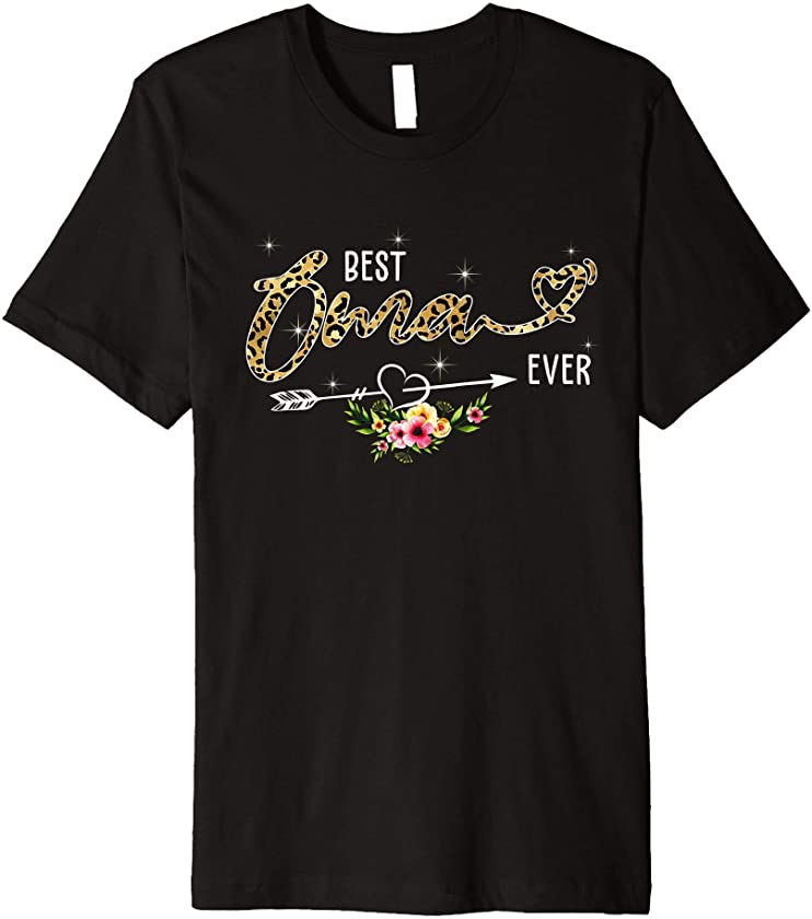 Best Oma Ever Cute Leopard Flowers Mom Birthday Mothers Day Premium T-Shirt