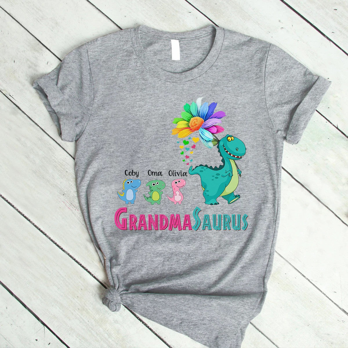 Customized Grandma Saurus Mama Saurus Shirt, Custom Grandma Saurus Shirt