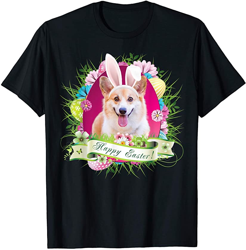 Bunny Corgi Dog Happy Easter Day Lover Egg Hunt Lovely Cute T-Shirt