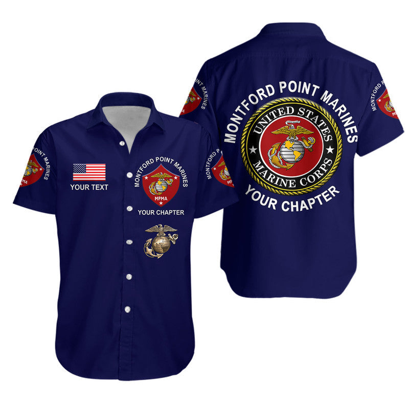 (Custom) Montford Point Marines Hawaiian Shirt African-American Marine Corps Simple – Navy Blue Lt8