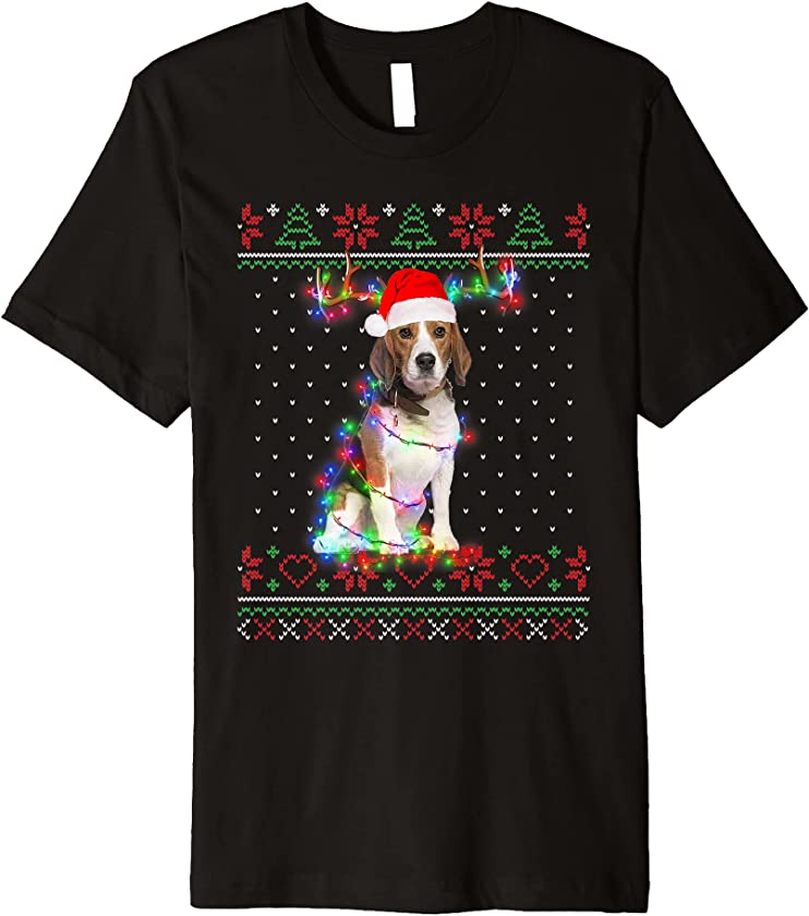 Beagle Dog Ugly Sweater Christmas Puppy Dog Lover Premium T-Shirt