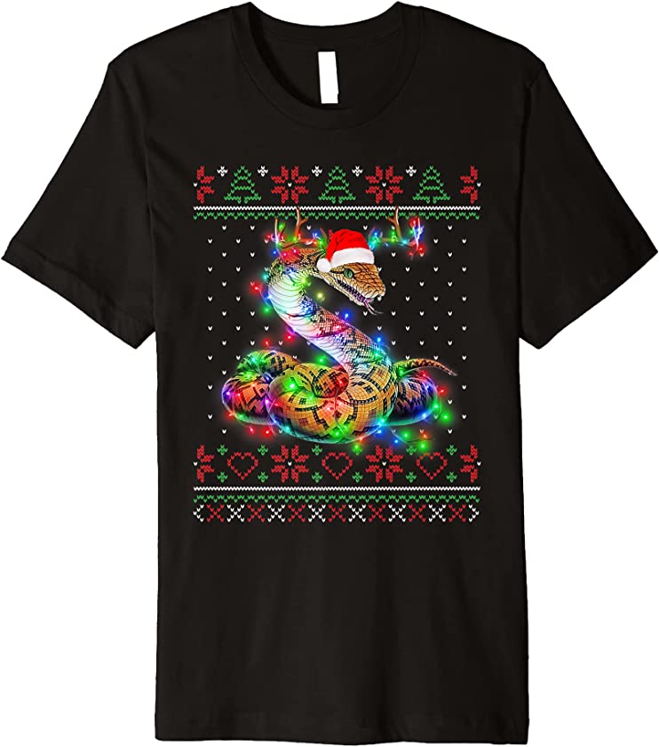 Corn Snake Animal Ugly Sweater Christmas Puppy Animal Lover Premium T-Shirt