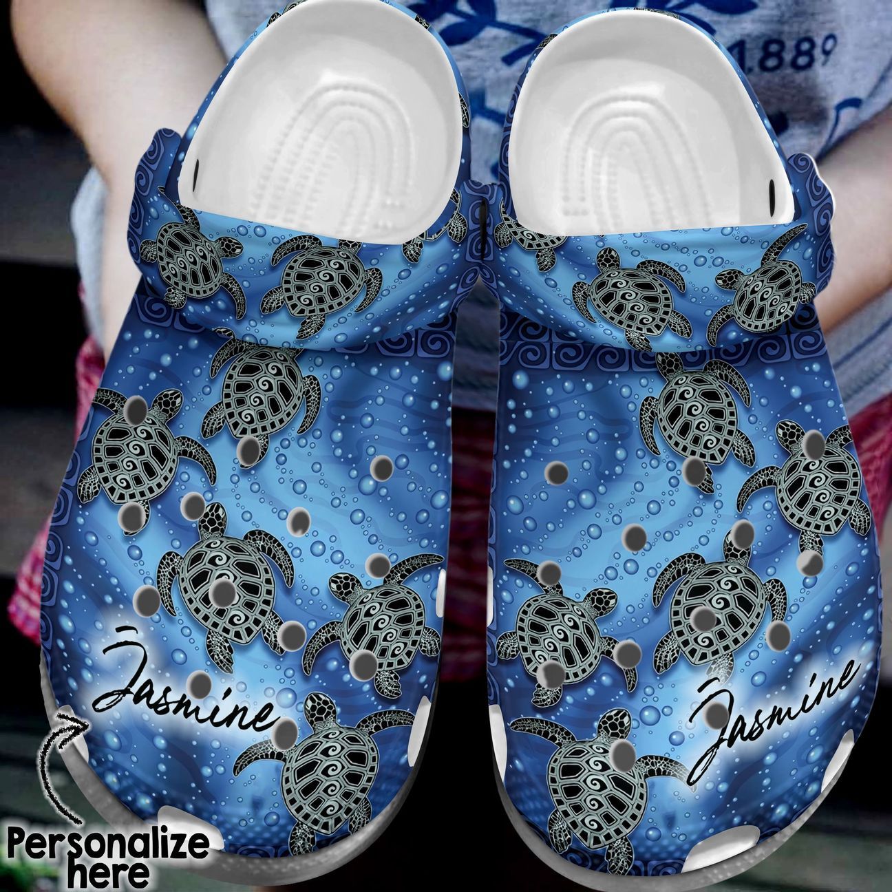 Sea Turtle Personalized Clog, Custom Name, Text, Color, Number Fashion Style For Women, Men, Kid, Print 3D Baby Sea Turtles