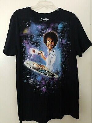 Ebay Link Bob Ross Painter Picture Galaxy Stars Palette Pre Owned Shirt Adult Shirt