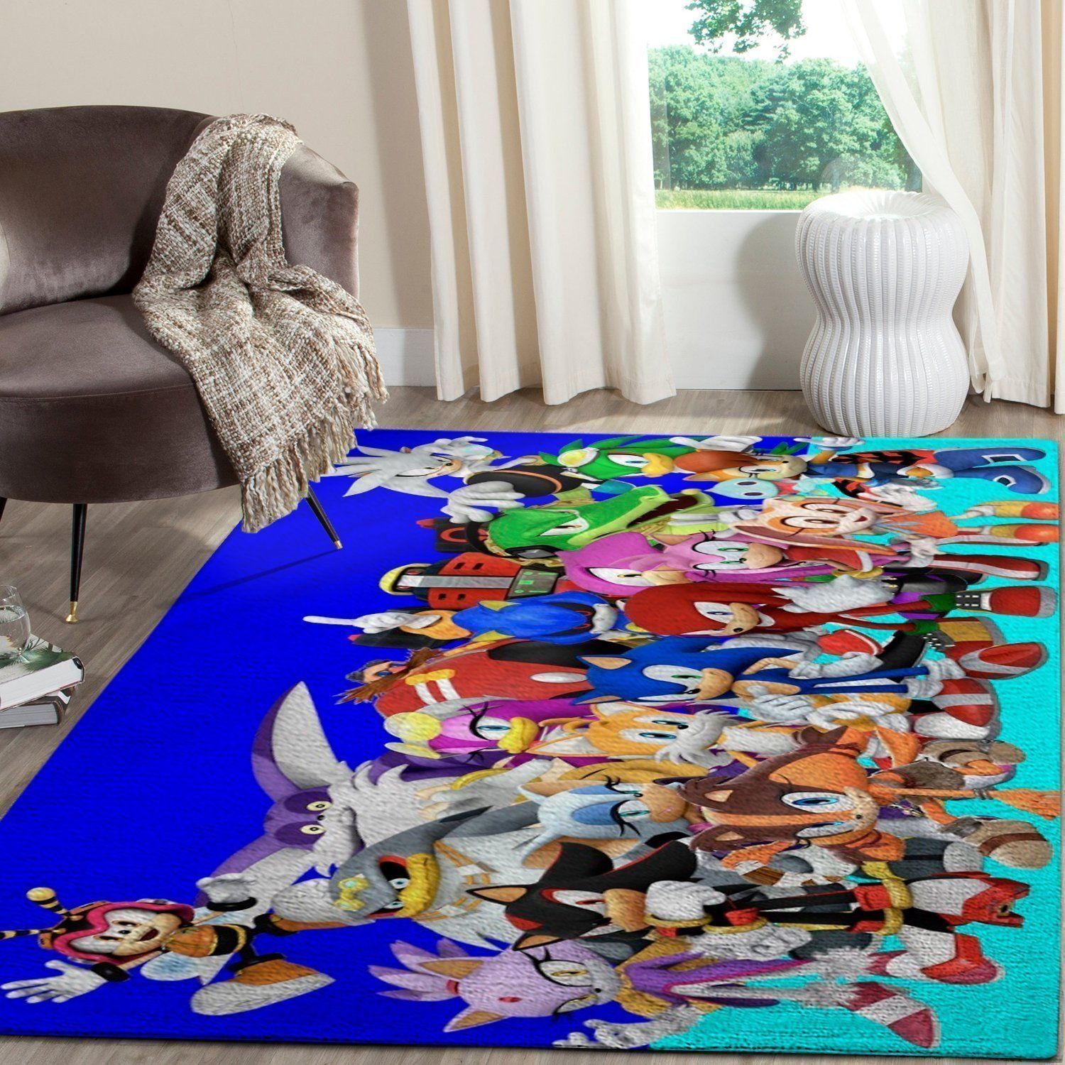 Sonic The Hedgehog Area Rug / Gaming Carpet, Gamer Living Room Rugs, Floor Decor 101120