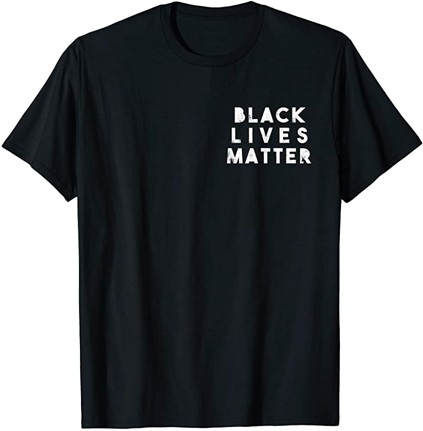 BLM Simple Distressed Black Lives Matter Power Fist Pocket T-Shirt