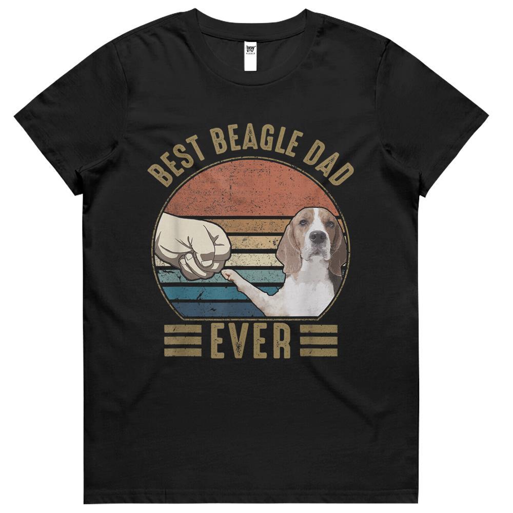 Best Beagle Dad Ever Retro Vintage Beagle Fathers Day Womens Tshirts