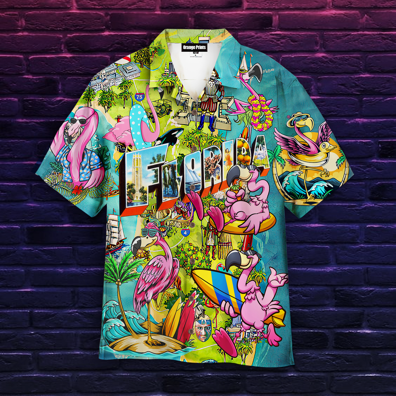 Flamingo Florida Beach Summer Party Hawaii Shirt For Men Women Ha40014