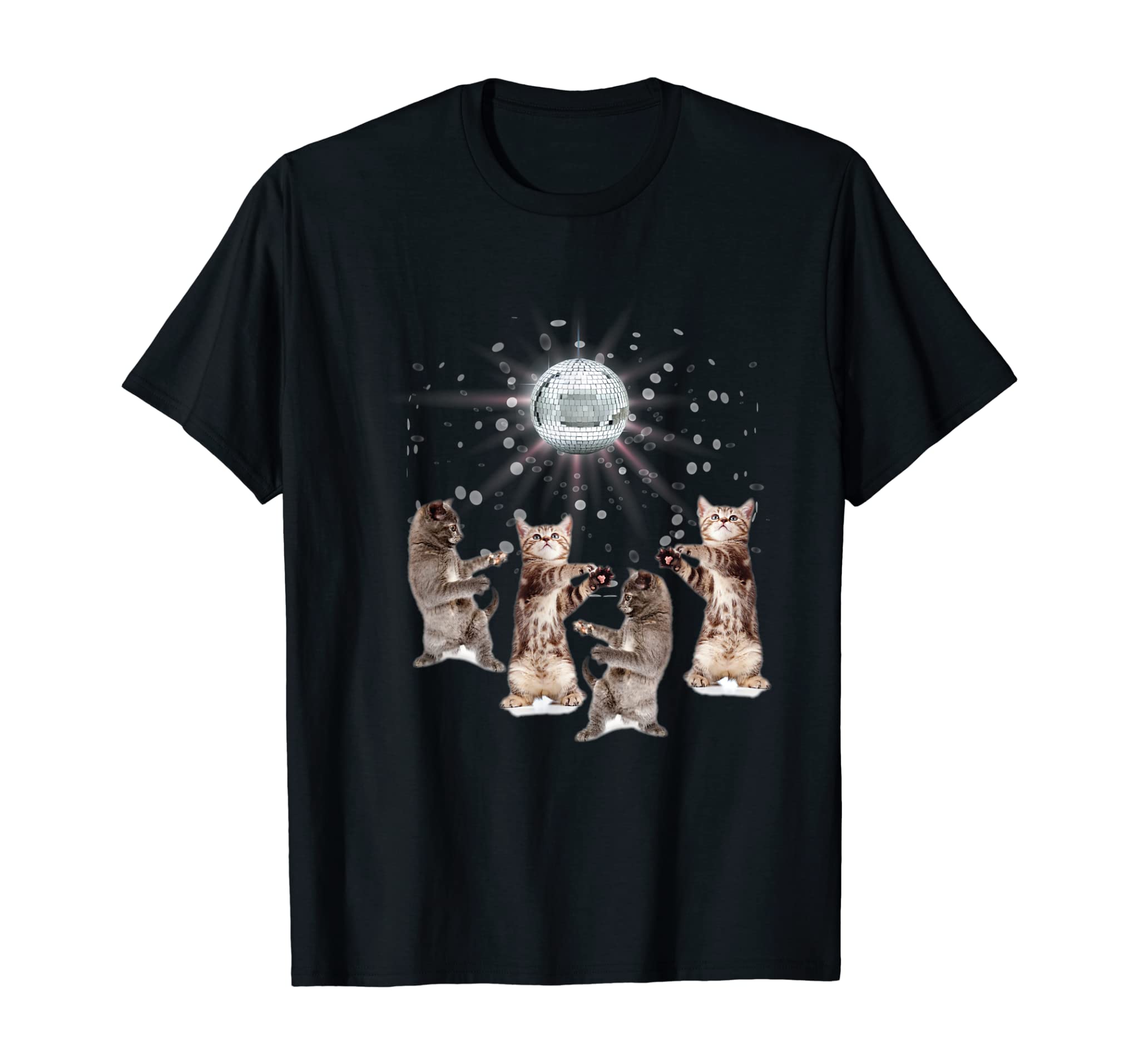 Funny Dancing Cats Disco Ball T Shirt Kitten Kitty Lover