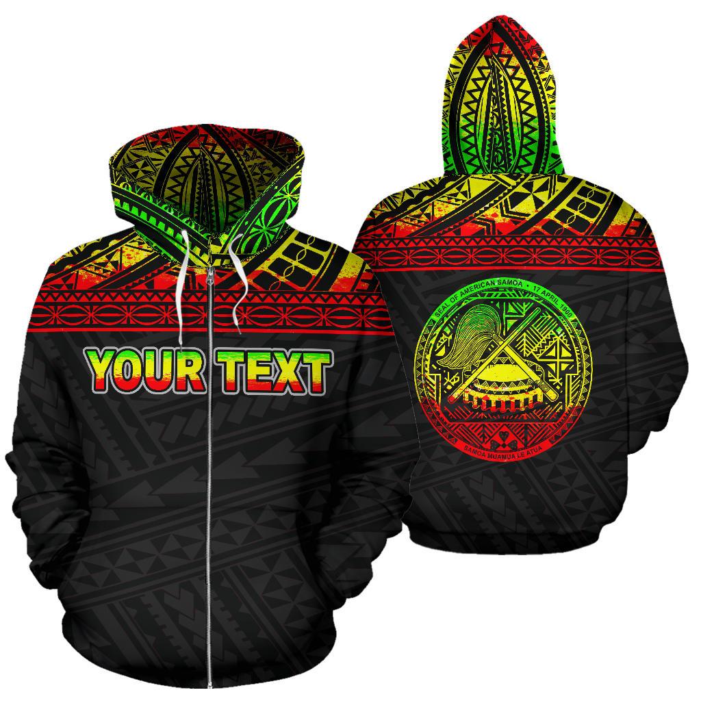 American Samoa All Over Custom Personalised Zip-Up Hoodie – Polynesian Reggae – BN09