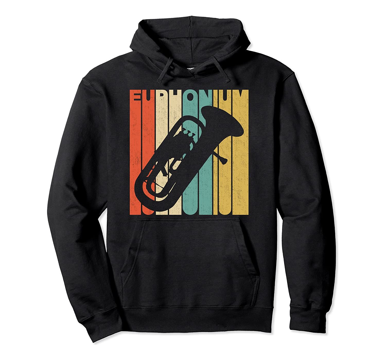 Vintage Retro Euphonium Silhouette Pullover Hoodie, T-Shirt, Sweatshirt, Tank Top, Racerback, Dolman