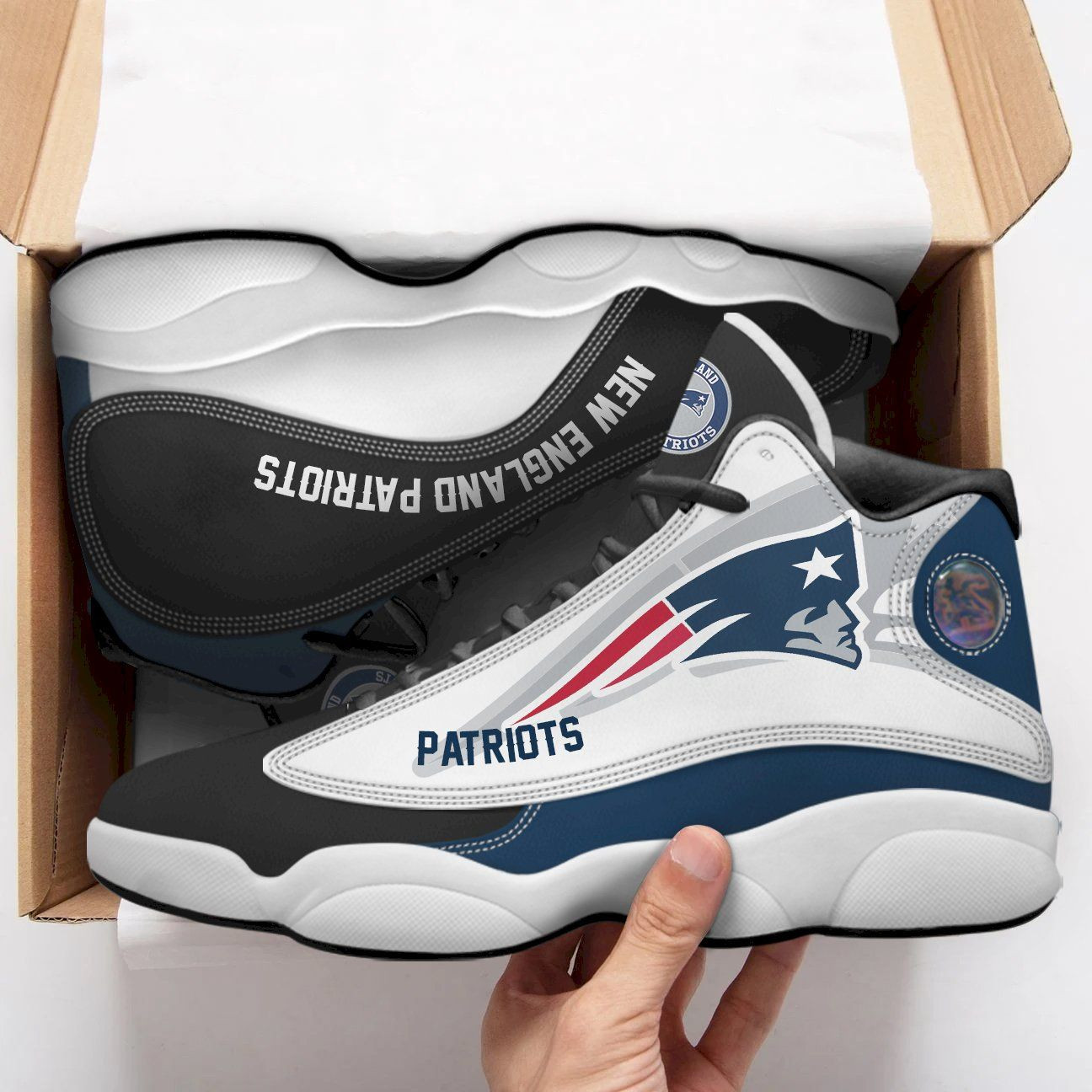 New England Patriots Air Jordan 13 Sneakers Sport Shoes For Fan Sneakers