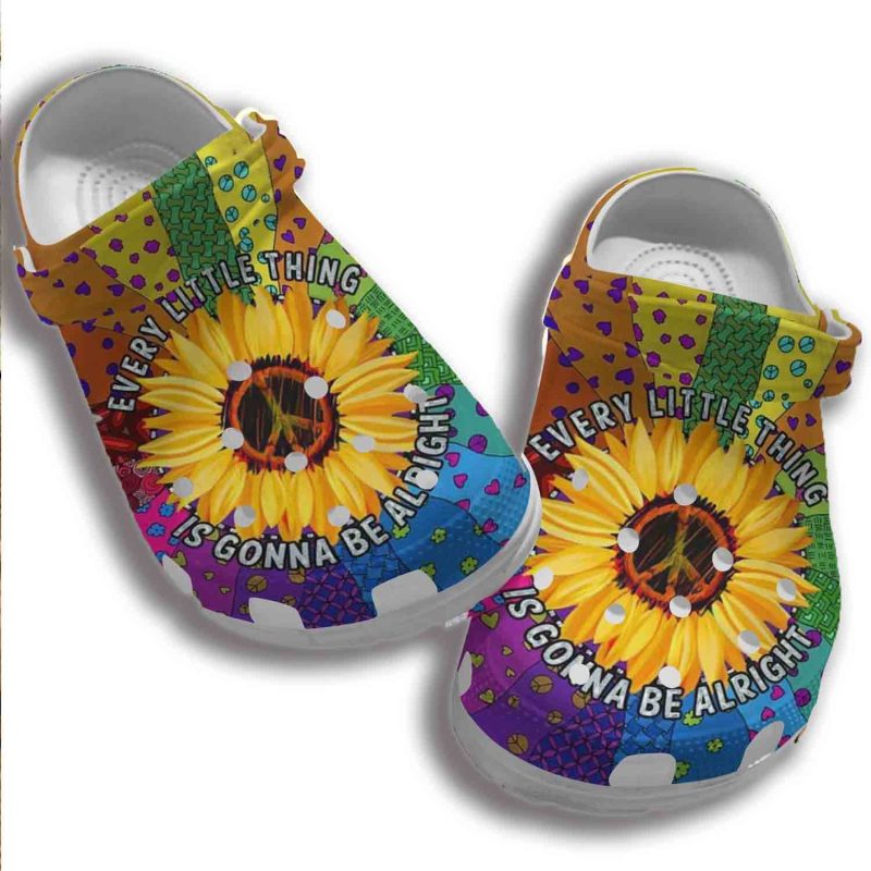 Colorful Heart Hippie Sunflower Shoes Women – Gonna Be Alright Shoes Gifts For Niece Daughter