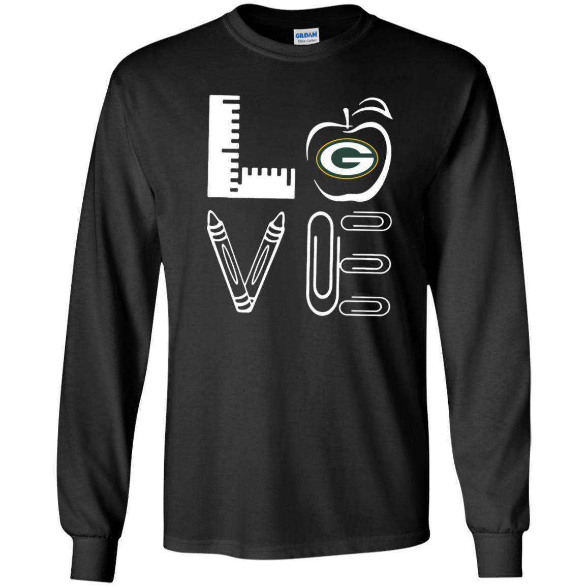 Get Now Teacher Love Green Bay Packers Long Sleeve Tee