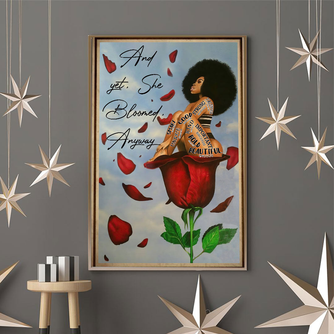 She Bloomed Anyway – African American Poster