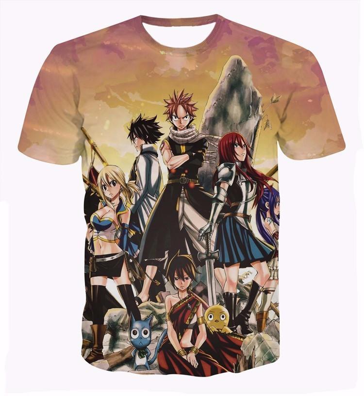 Fairy Tail Characters Natsu Dragneel Lucy Heartfilia Erza Scarlet 3D T ...