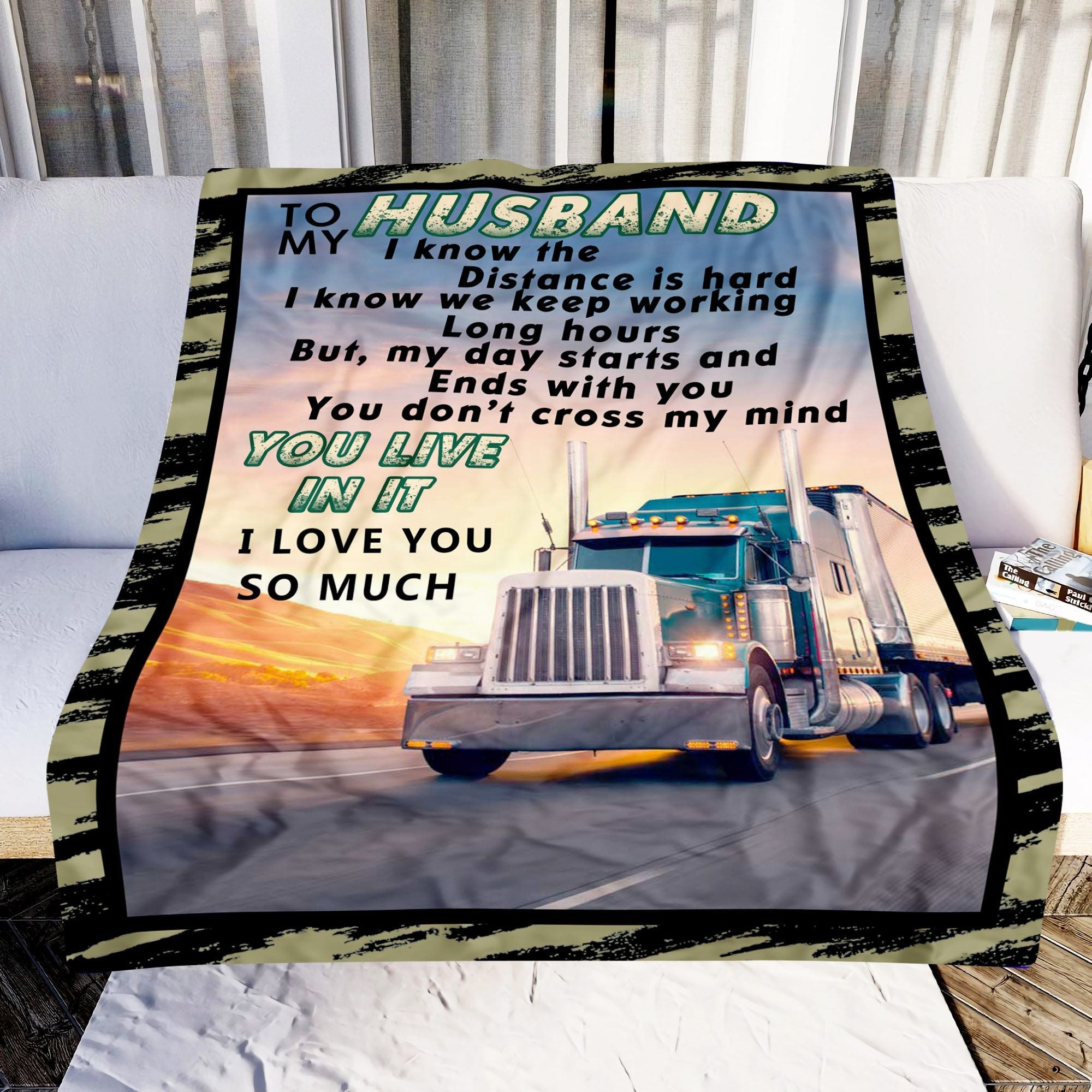 To My Husband You Live In It I Love You So Much, Truck Fleece Blanket For Valentine’S Day Home Decor Bedding Couch Sofa Soft And Comfy Cozy