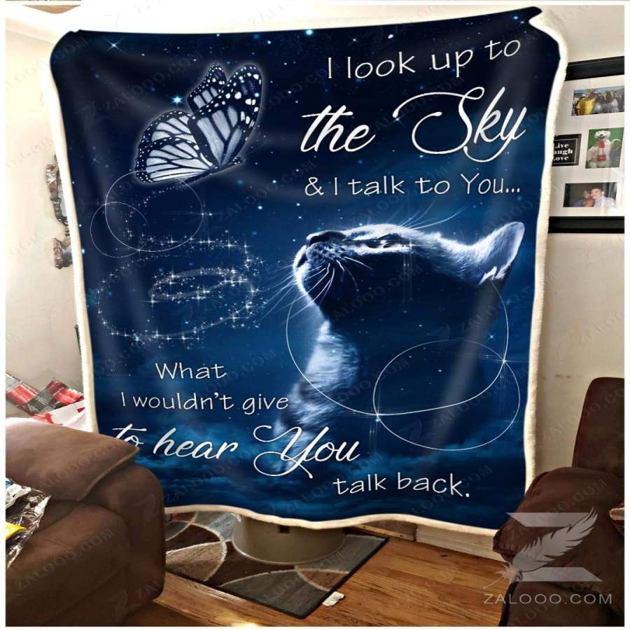 Zalooo – Fleece Blanket – Cat – I look up to the sky