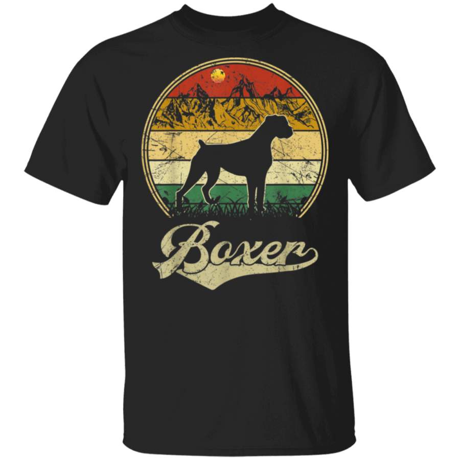 Vintage Boxer Funny Retro Gift Dog Lover Tshirt