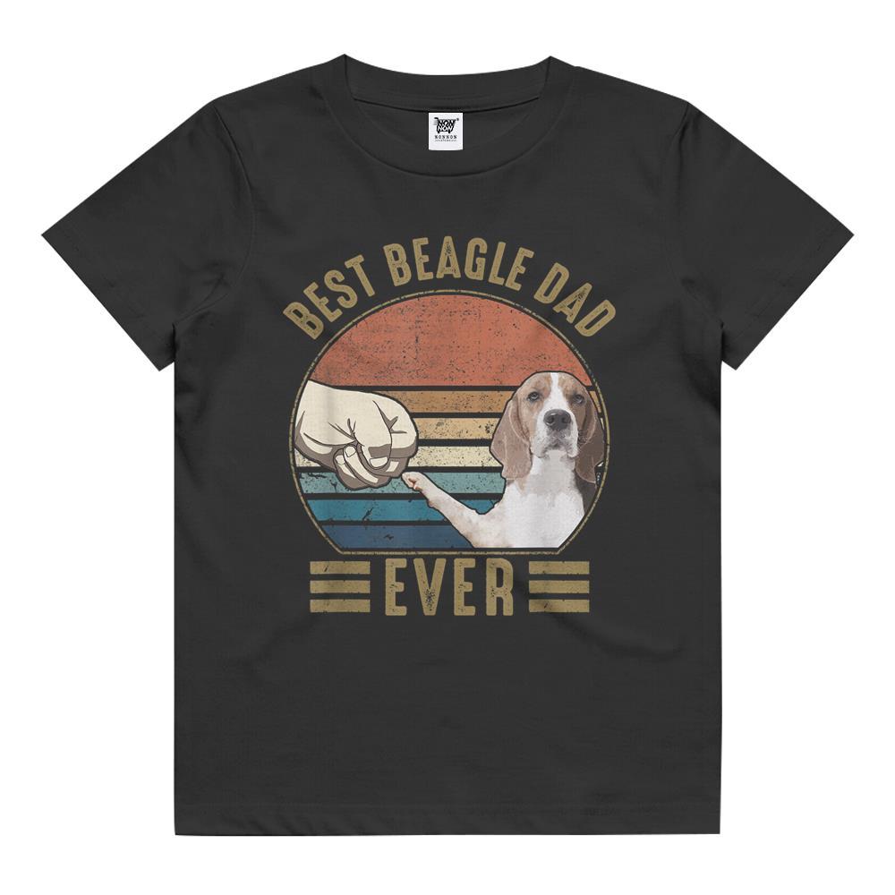 Best Beagle Dad Ever Retro Vintage Beagle Fathers Day Kids T Shirt