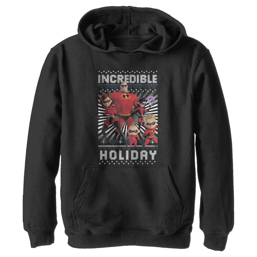 The Incredibles 2 Boy’s Ugly Christmas Family  Lightweight Hoodie