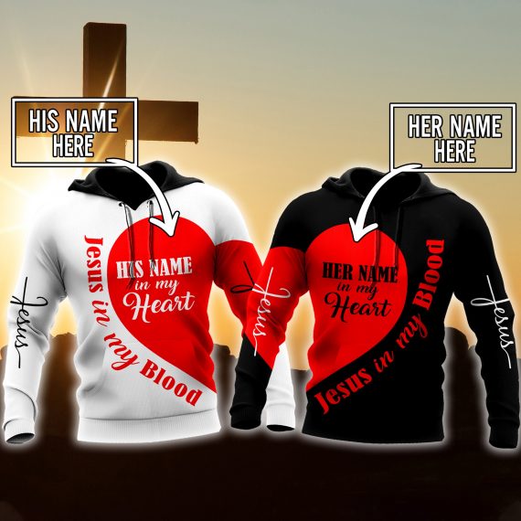 Unisex Hoodie Christian Jesus Personalized Name 3D All Over Printed Unisex Couple Hoodies Love God Gifts Unisex Us Size Hoodies