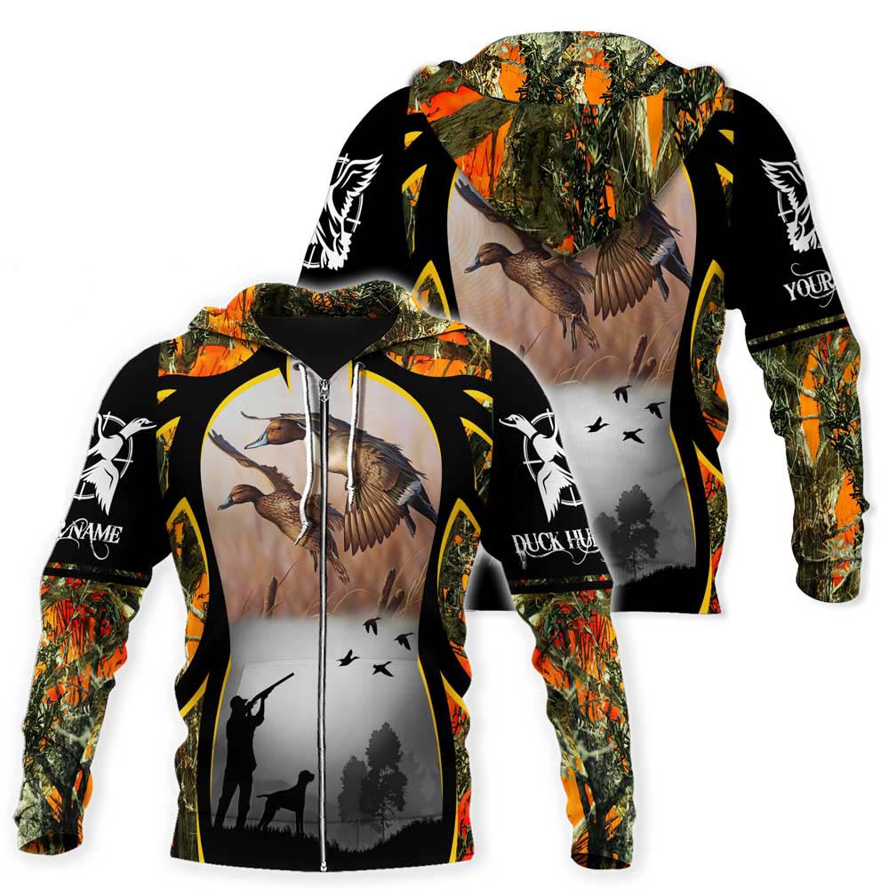 ViticStore™ Hunter And The Duck 3D all over printed customize name 3XL zip-up hoodie