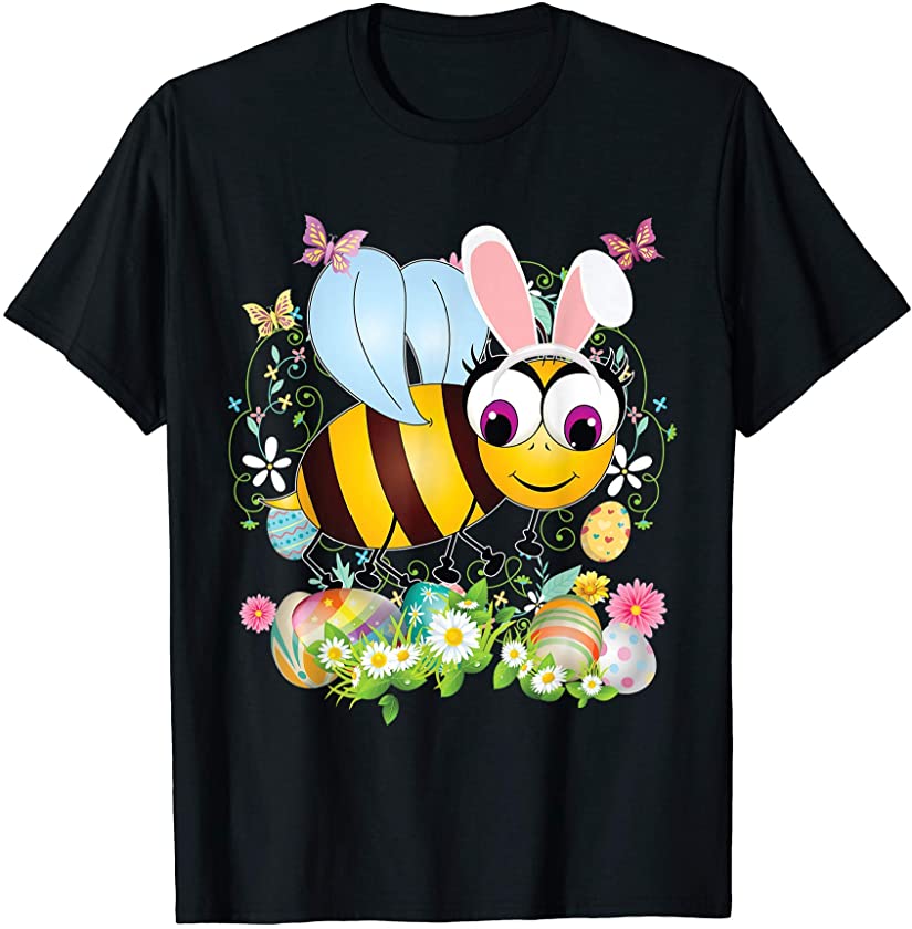 Bunny Bee Happy Easter Day Lover Egg Hunt Lovely Cute T-Shirt