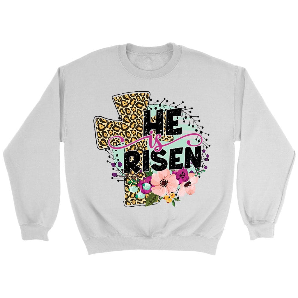 He Is Risen, Leopard Cross, Sweatshirt