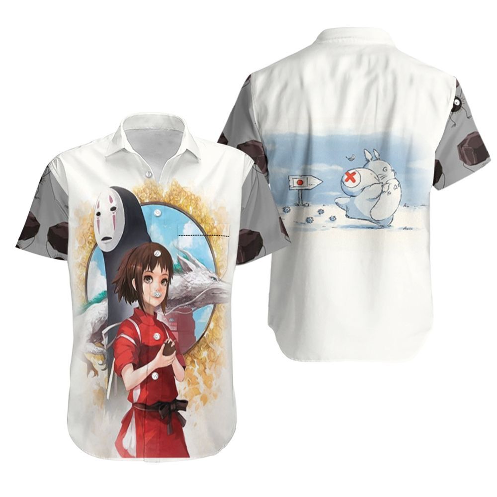 Beautiful Chihiro Ogino No Face Haku Spirited Away Studio Ghibli For Anime Fan Hawaiian Shirt