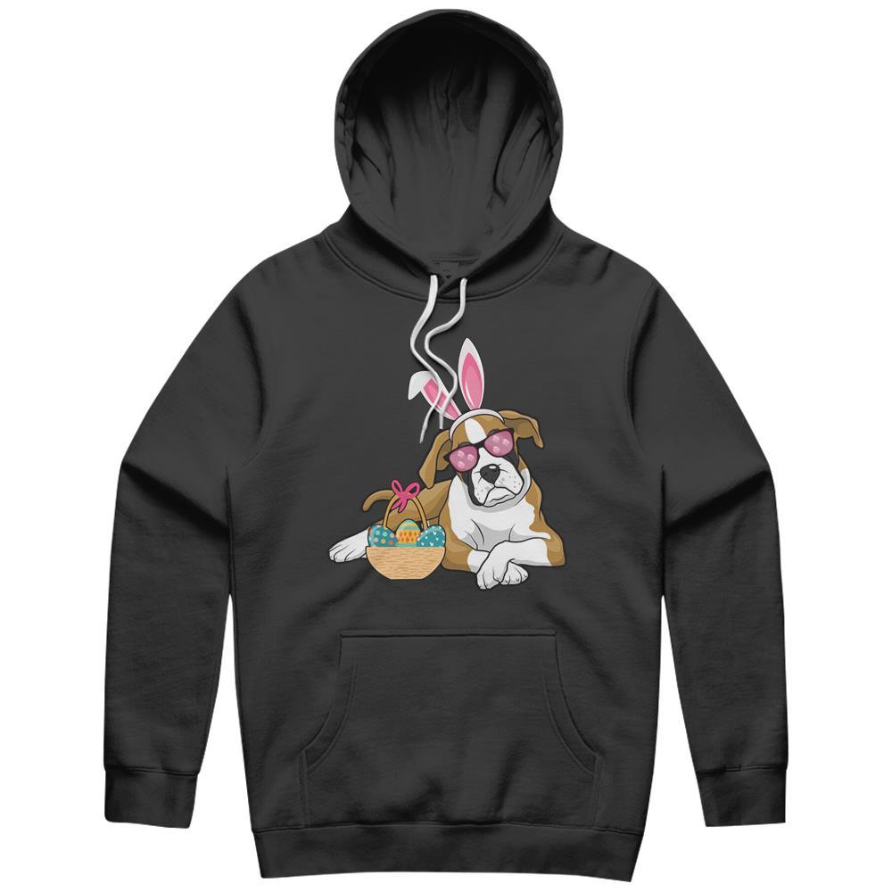 Easter Boxer Dog Bunny Rabbit Egg Hunter Easter Party Parade 2021 Hoodie