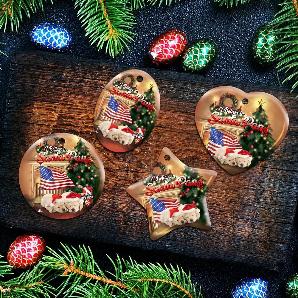 Labrador Santa Paws Ceramic Ornament Christmas Home Decor