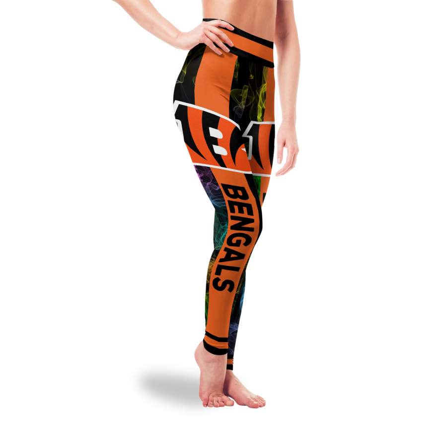 Incredible Mysterious Smoke Colors Cincinnati Bengals Leggings