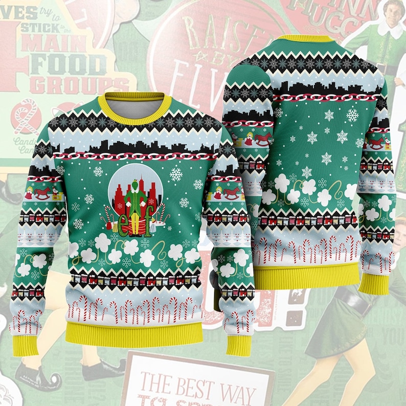 Buddy Elf Christmas Ugly Sweater, Elf Movie Christmas Sweatshirt, Elf Xmas Ugly Sweater, Christmas Movies Sweater, Christmas Gift Sweatshirt